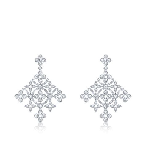 louis vuitton silver monogram earrings|Dentelle de Monogram 'Chandelier' Earrings .